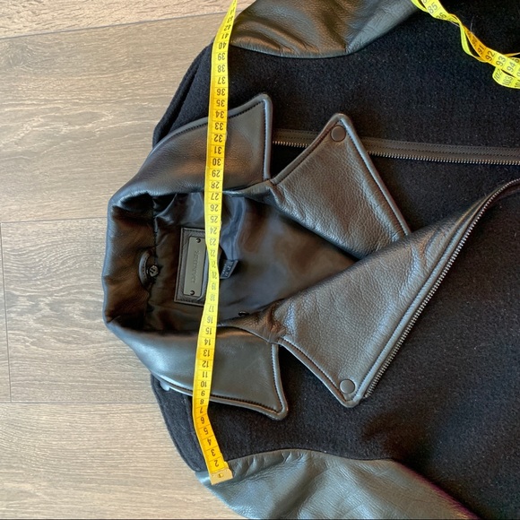 XS❣️Danier leather wool short coat with detachable fur collar - Picture 10 of 11